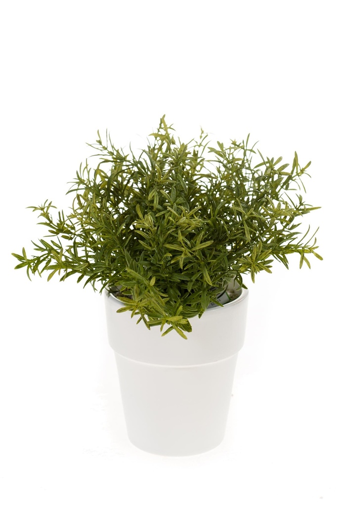 Romarin en pot blanc artificiel
