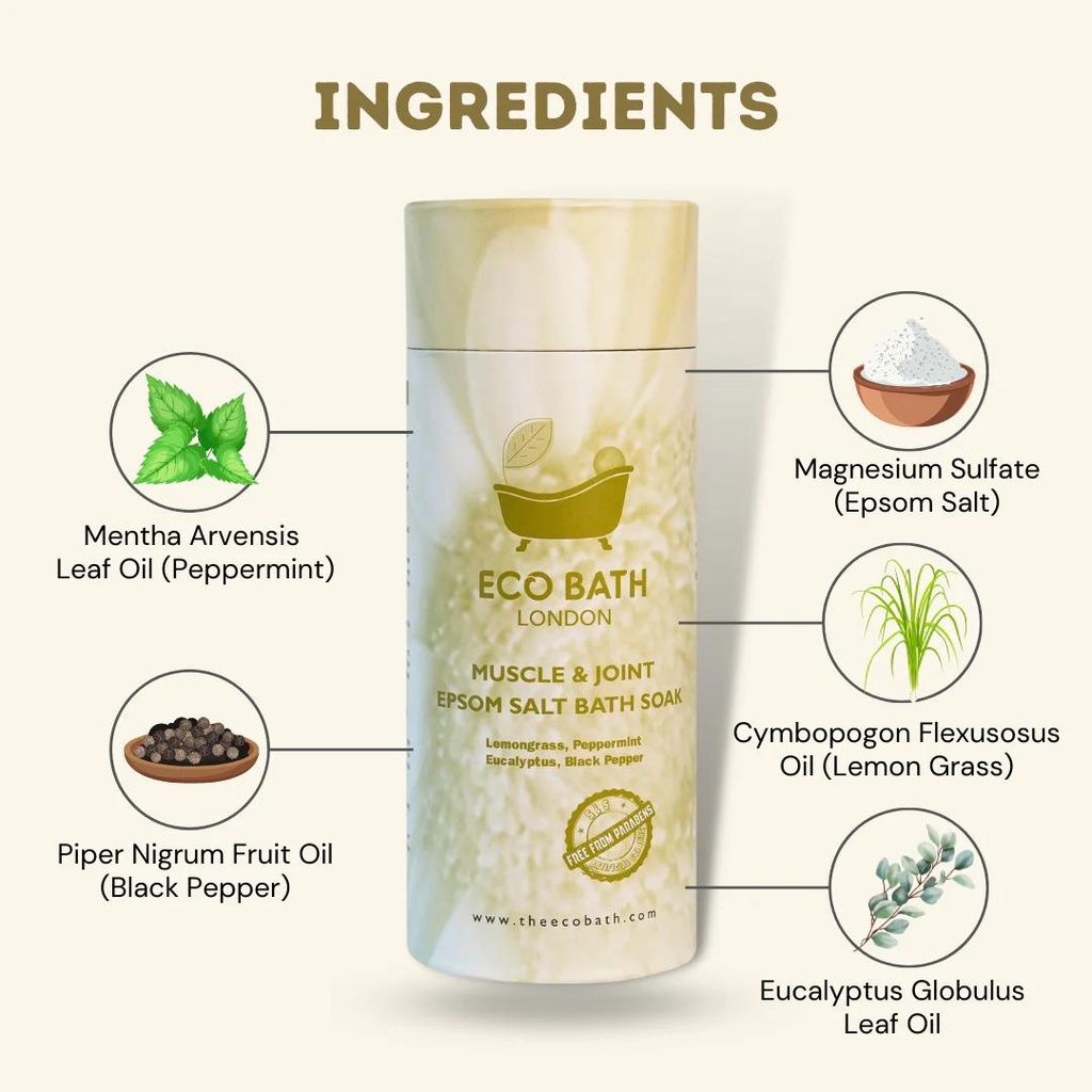 Sels de bain Epsom Muscle et articulation ECOB062