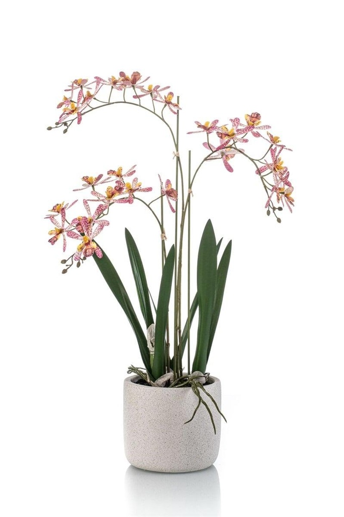 Orchidée Renanthera artificielle avec cache pot