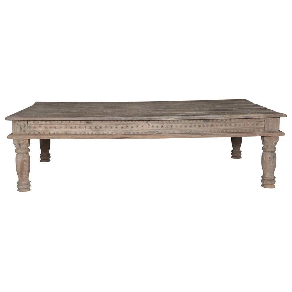 Table basse sculptée en teck ancien