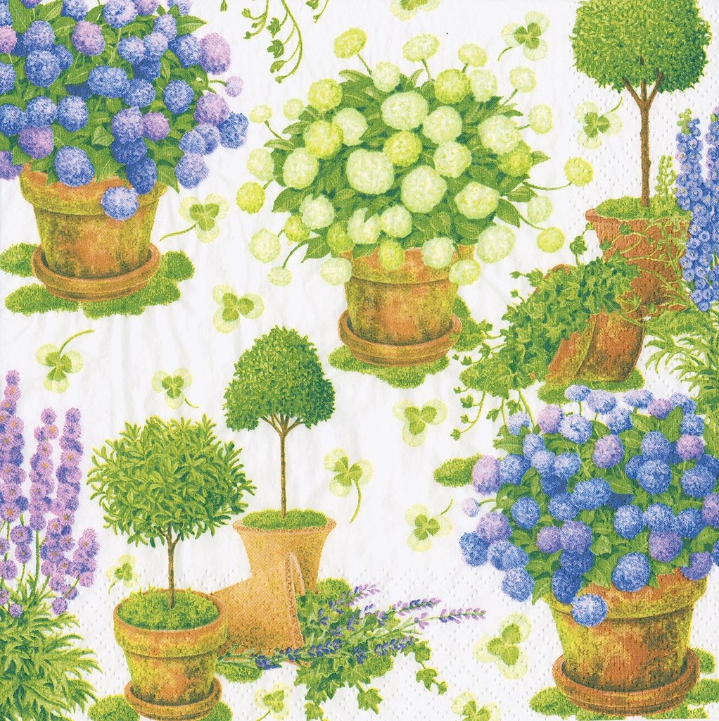 Serviette Lunch Potted hydrangeas