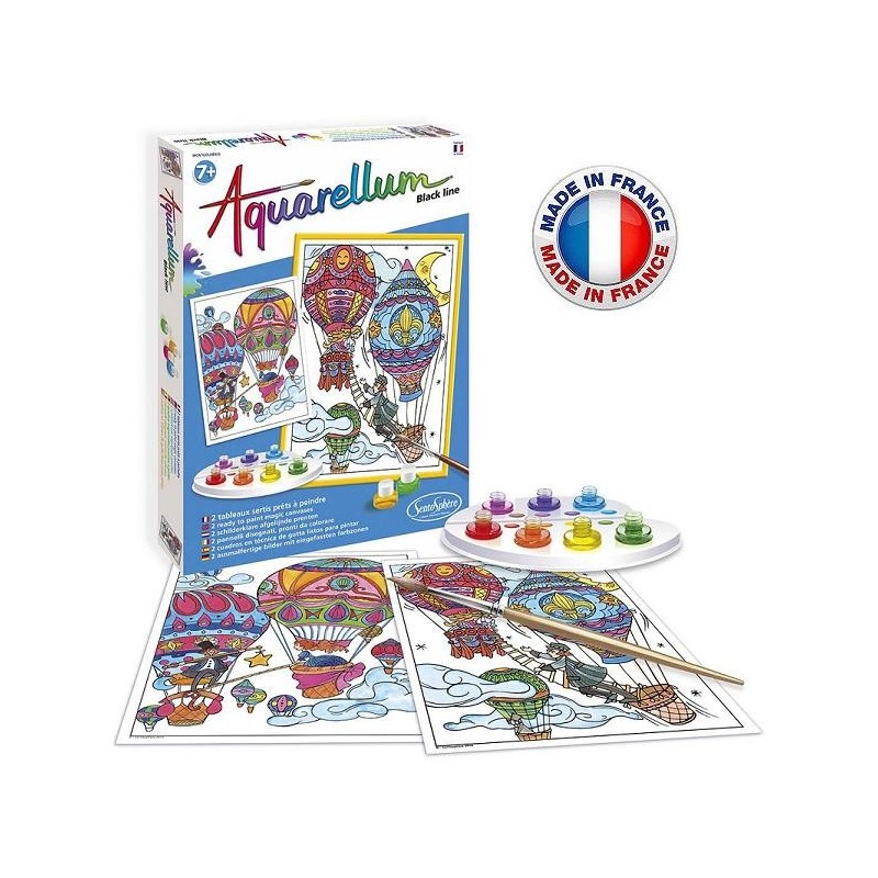 Aquarellum black line montgolfieres