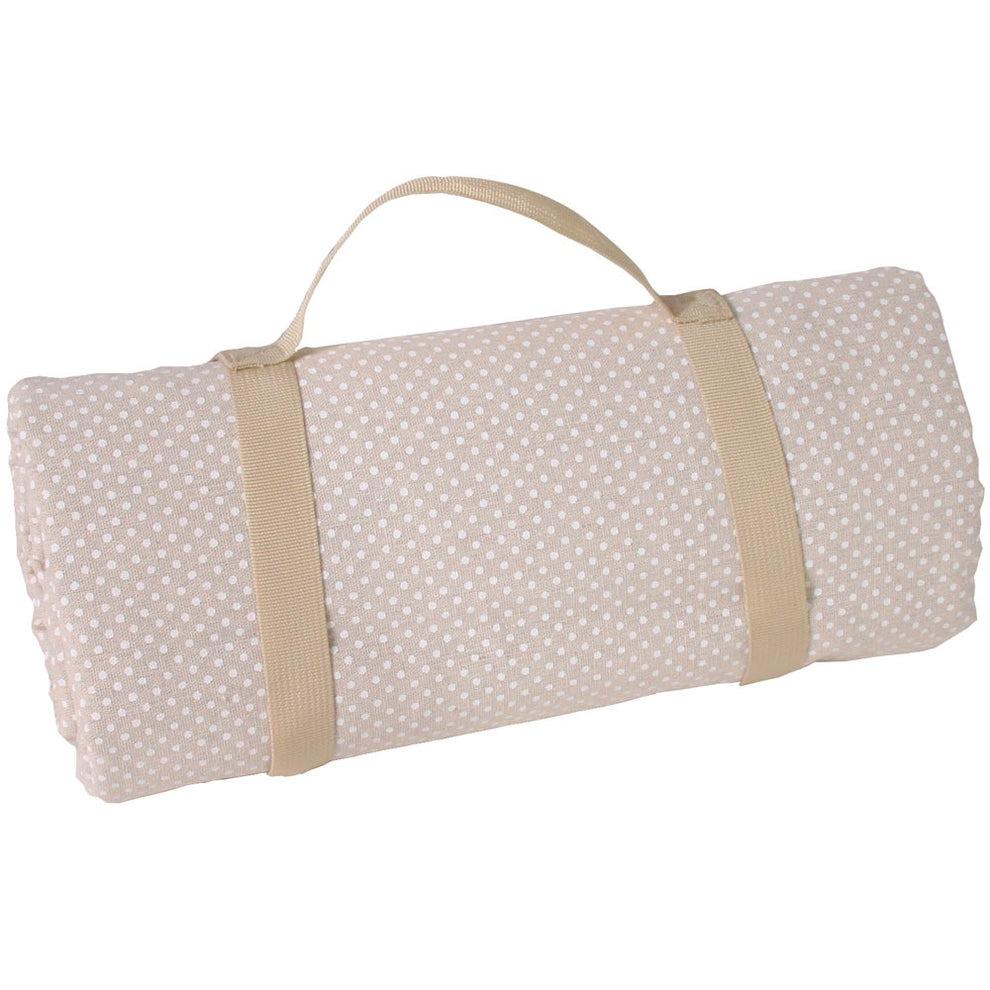 Nappe Pique-nique beige pois blancs