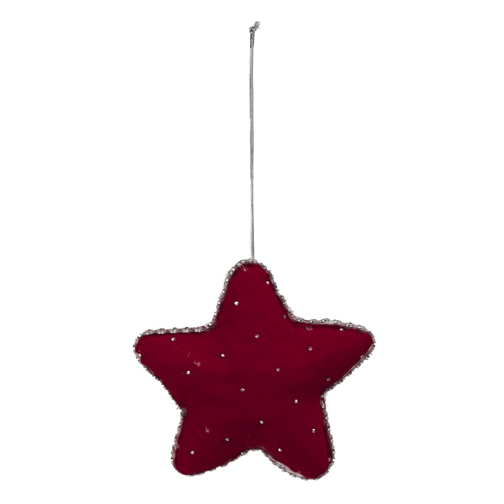 Etoile rouge à brillants à suspendre
