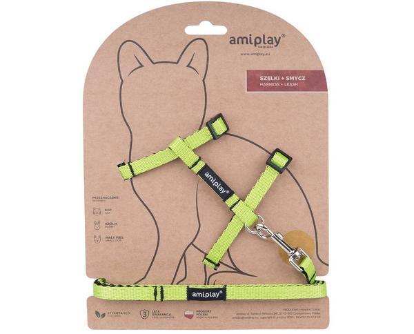 Harnais + laisse pour chat Twist, M, vert