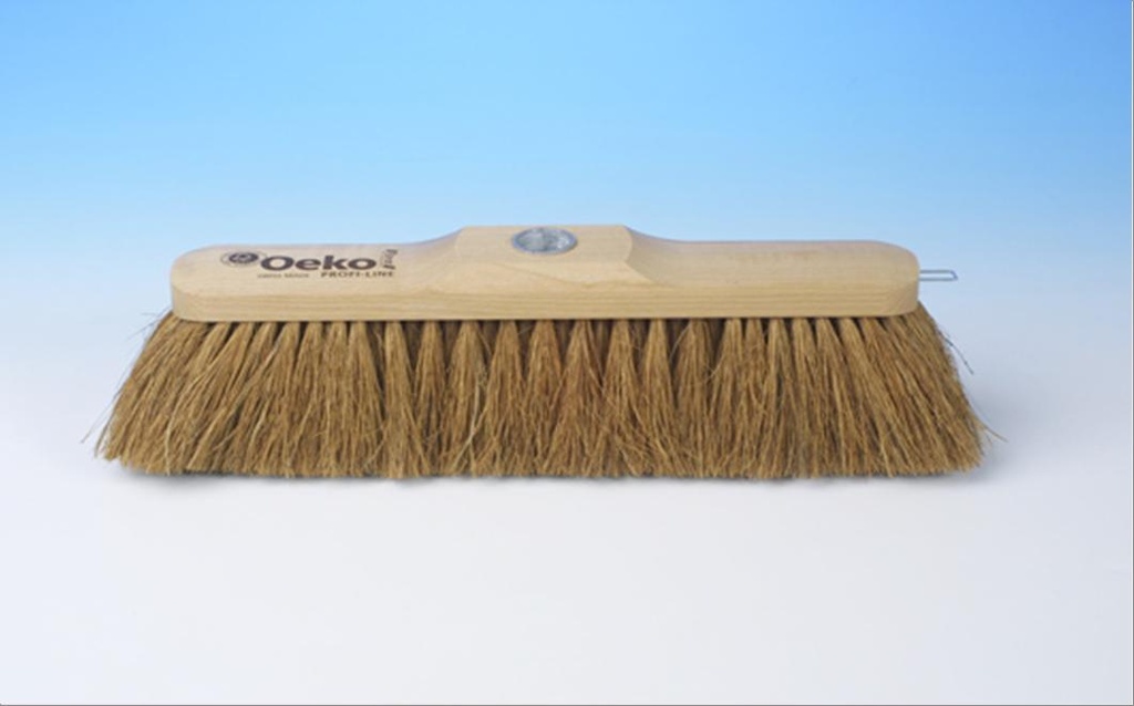 Balai d'appartements avec filetage métallique. 32 cm. bois de hêtre suisse brut. coco