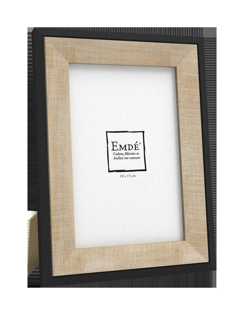 Cadre bois clair filet noir