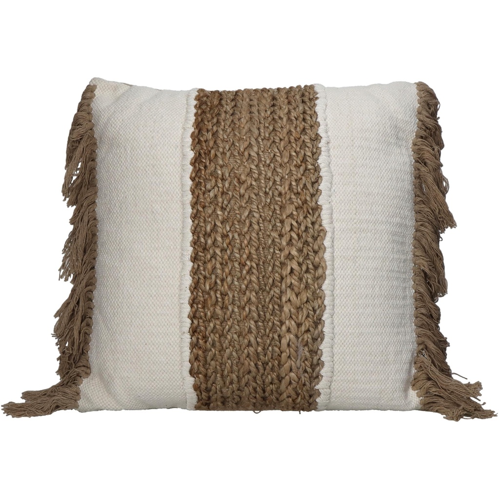 Coussin Ligné ivoire et naturel