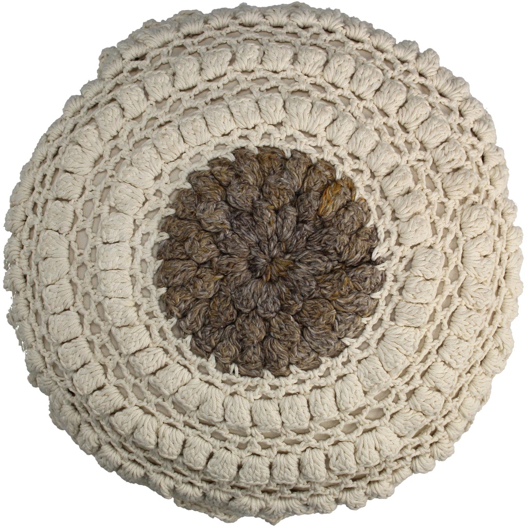 Coussin rond en crochet