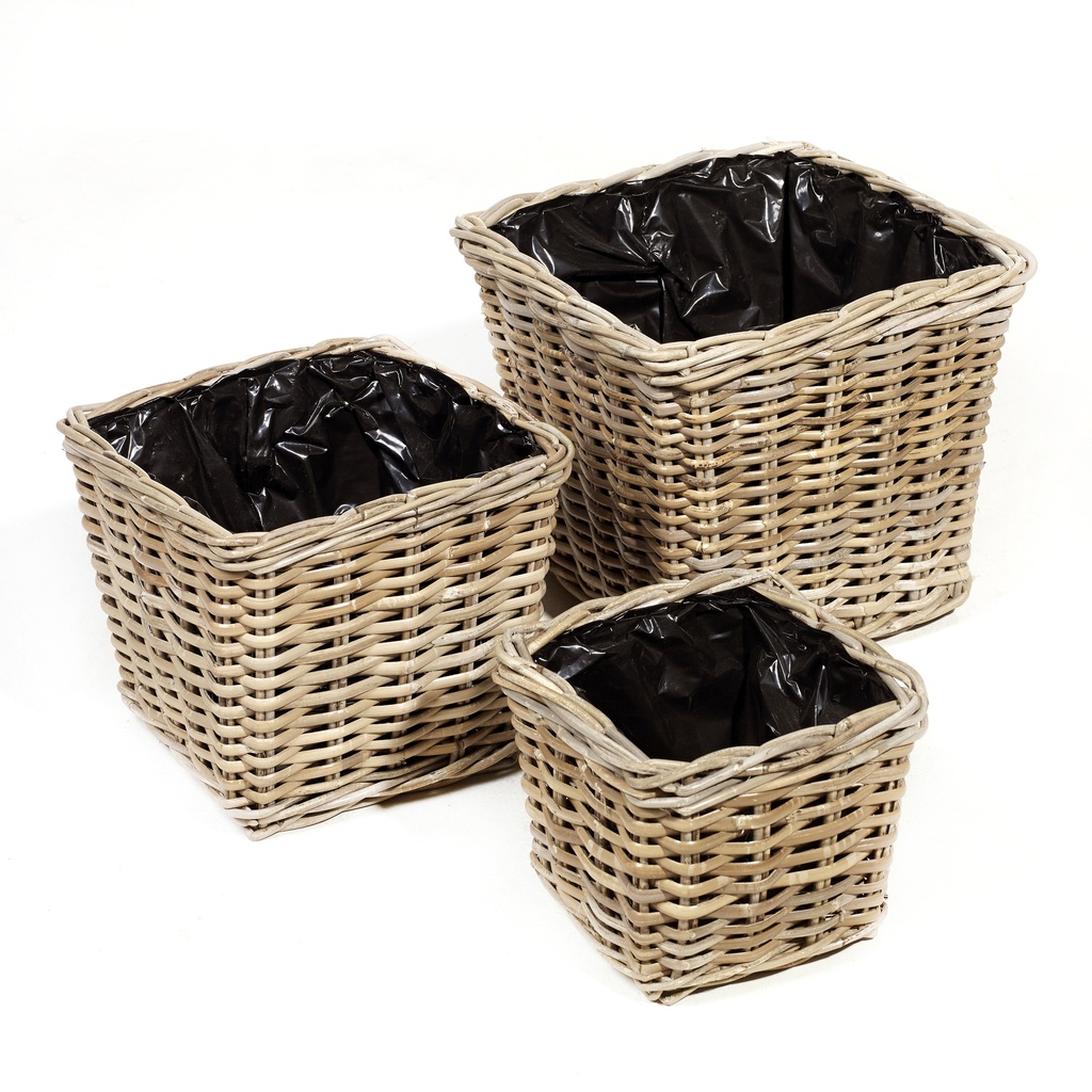 Pot Carré Montjoie M et plastique noir