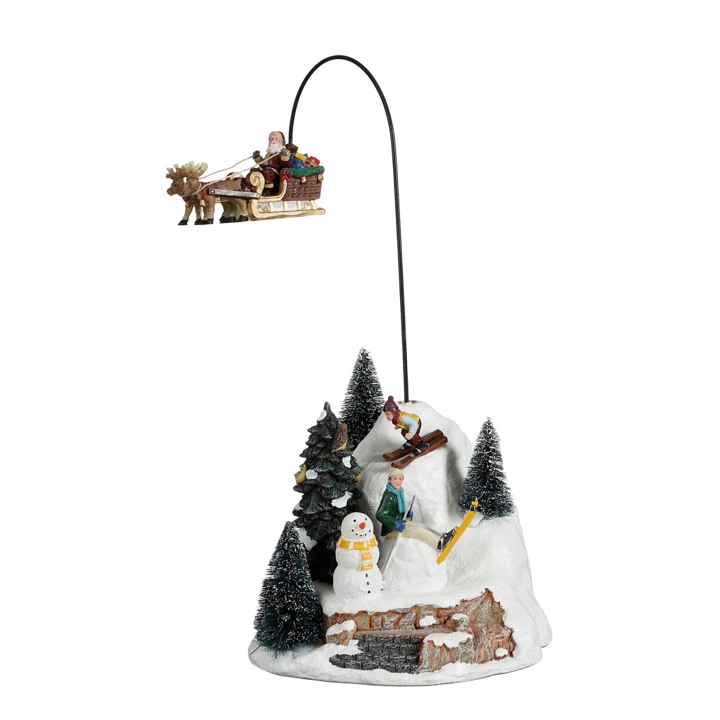 Le Père-Noël arrive en ville en traineau