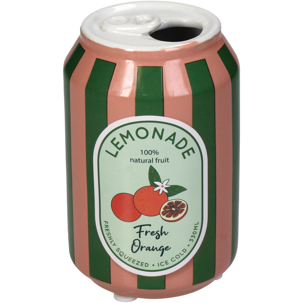 Vase canette limonade orange