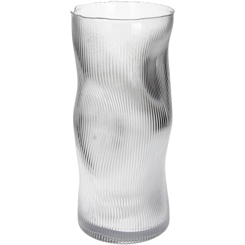 Vase Stripe en verre transparent