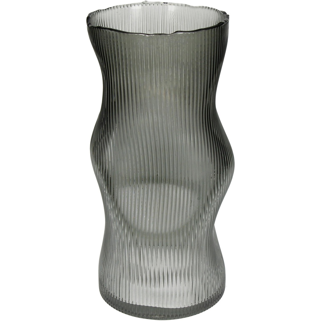 Vase Stripe en verre fumé