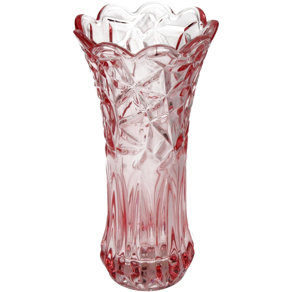 Vase Jeannine rose en verre