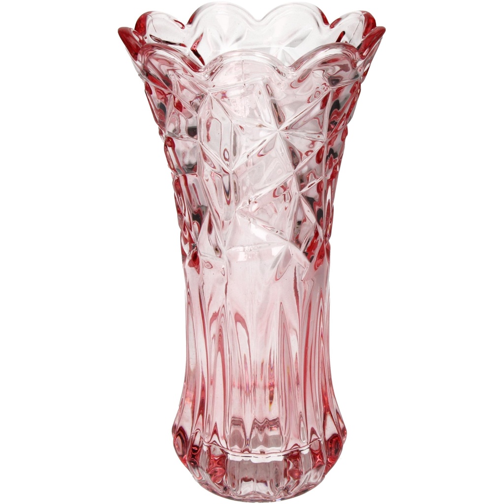 Vase Jeannine rose en verre