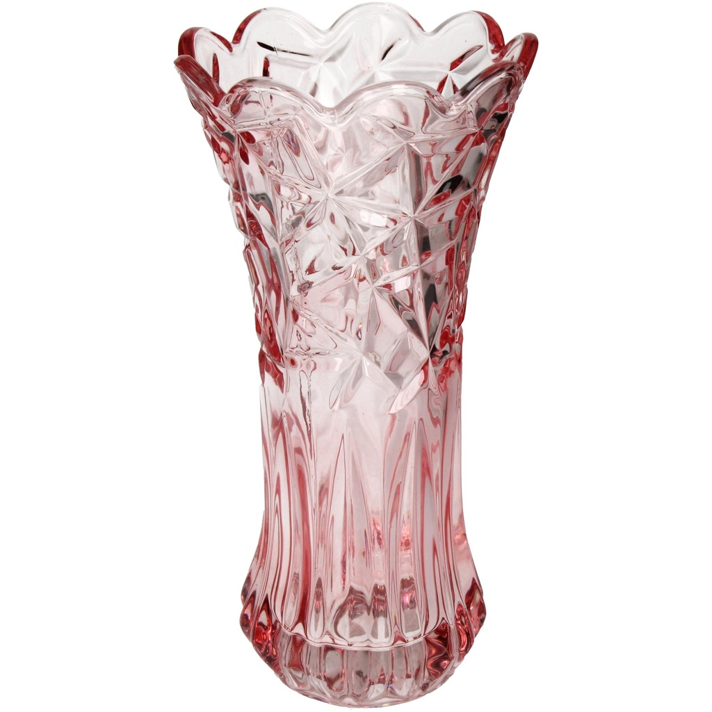 Vase Jeannine rose en verre