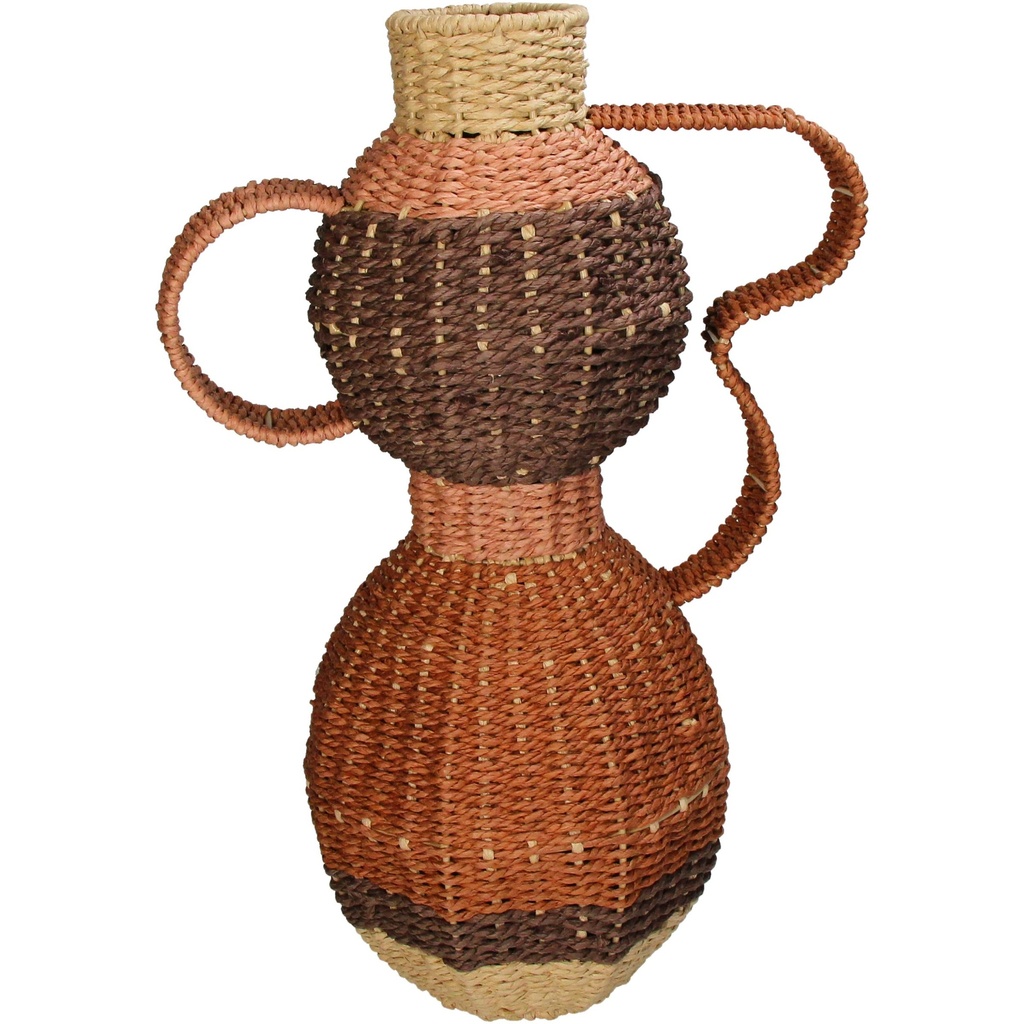 Vase tressé marron