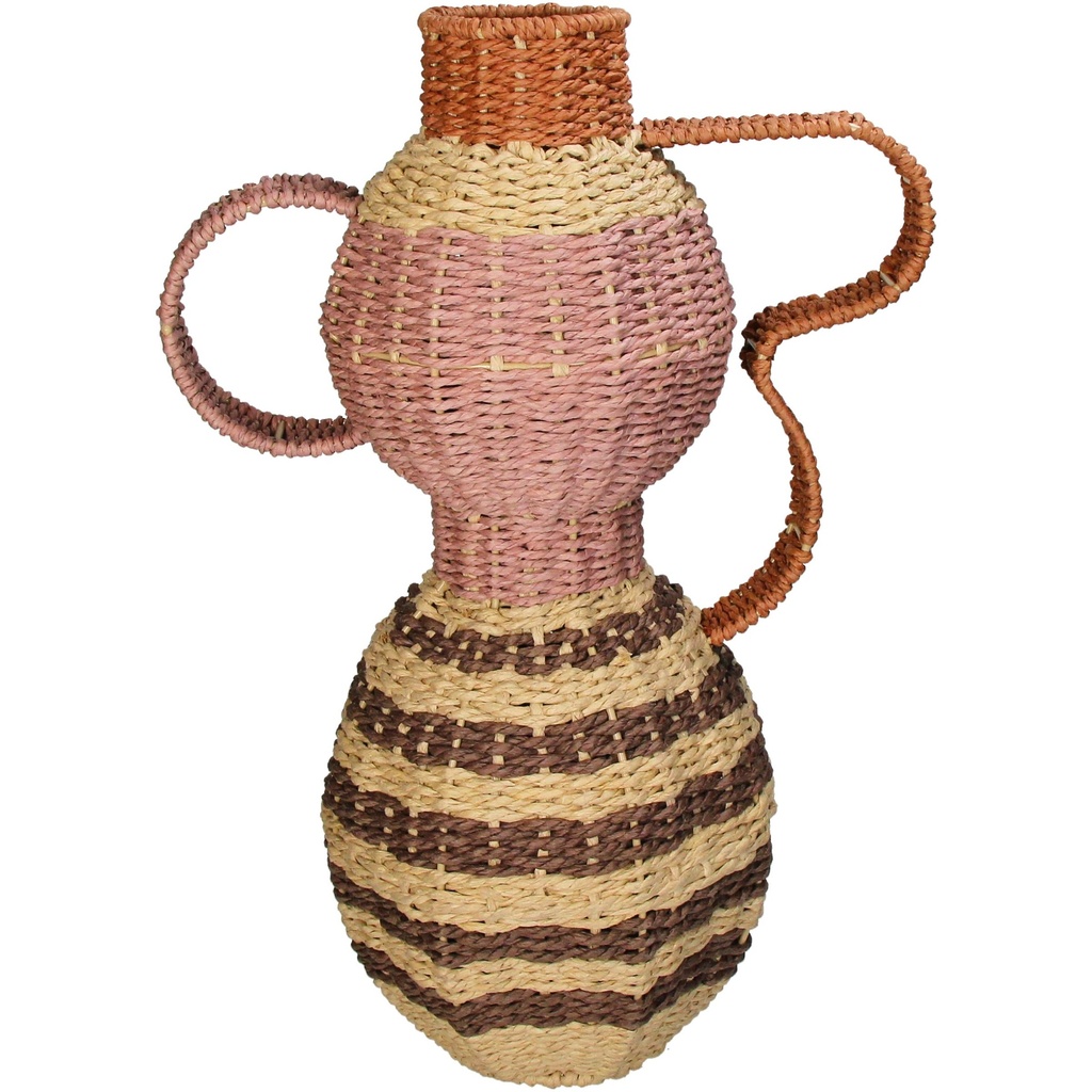 Vase tressé mauve