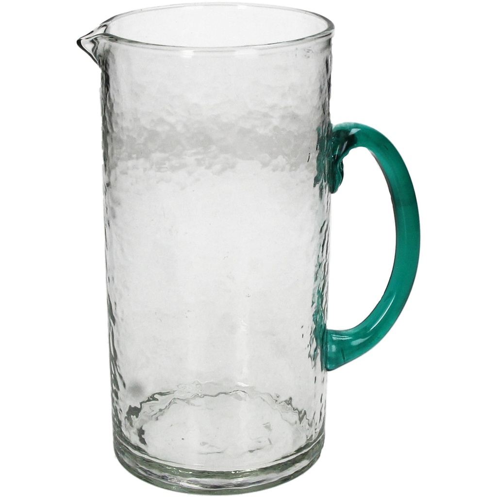 Pichet martelé poignée turquoise