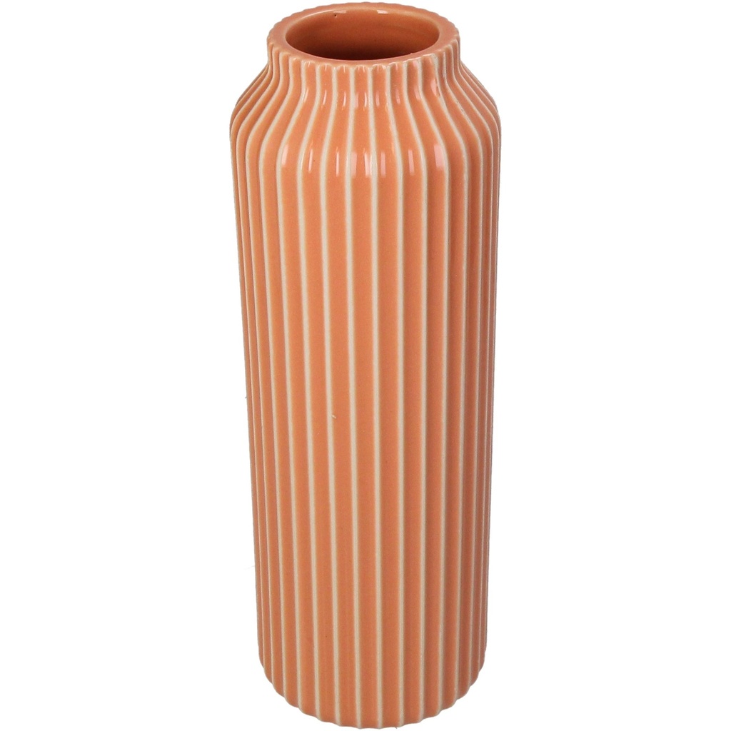 Vase ligné orange en céramique
