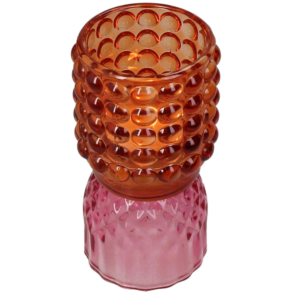 Bougeoir coloré en verre