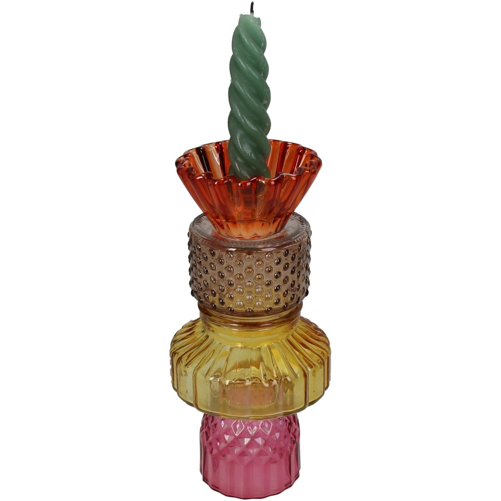Bougeoir coloré en verre