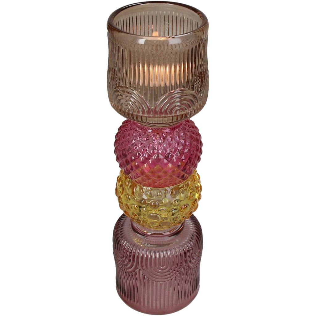 Bougeoir coloré en verre