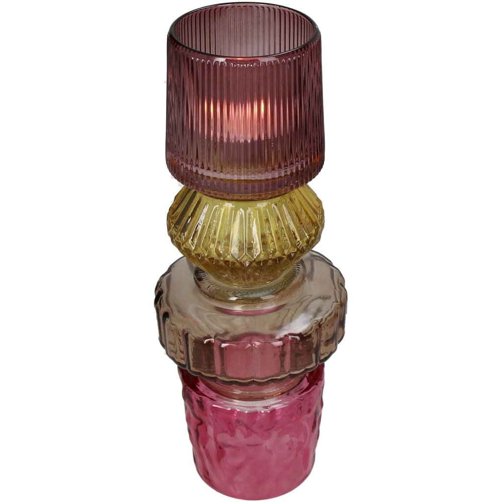 Bougeoir coloré en verre