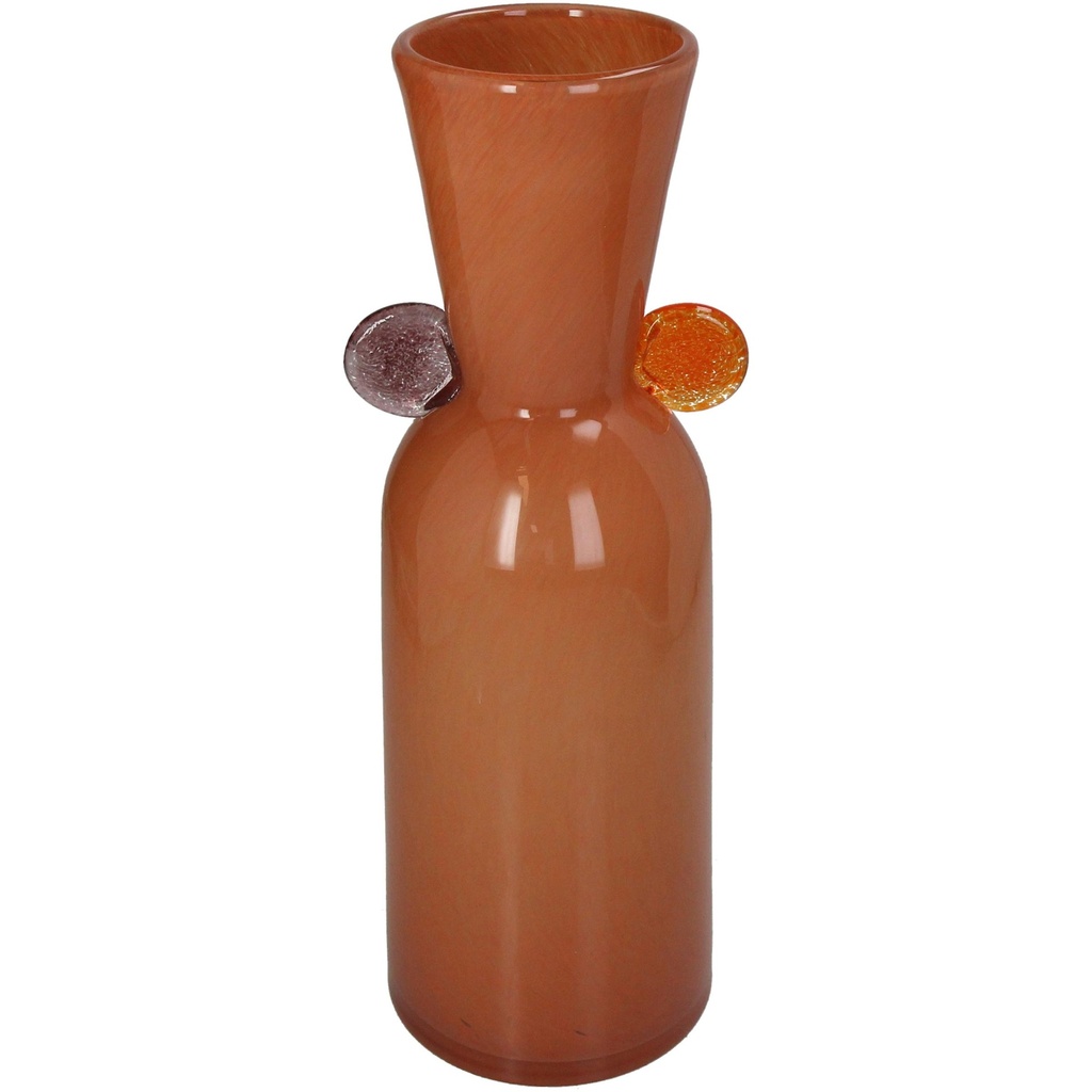 Vase terra avec poignées orange et beige