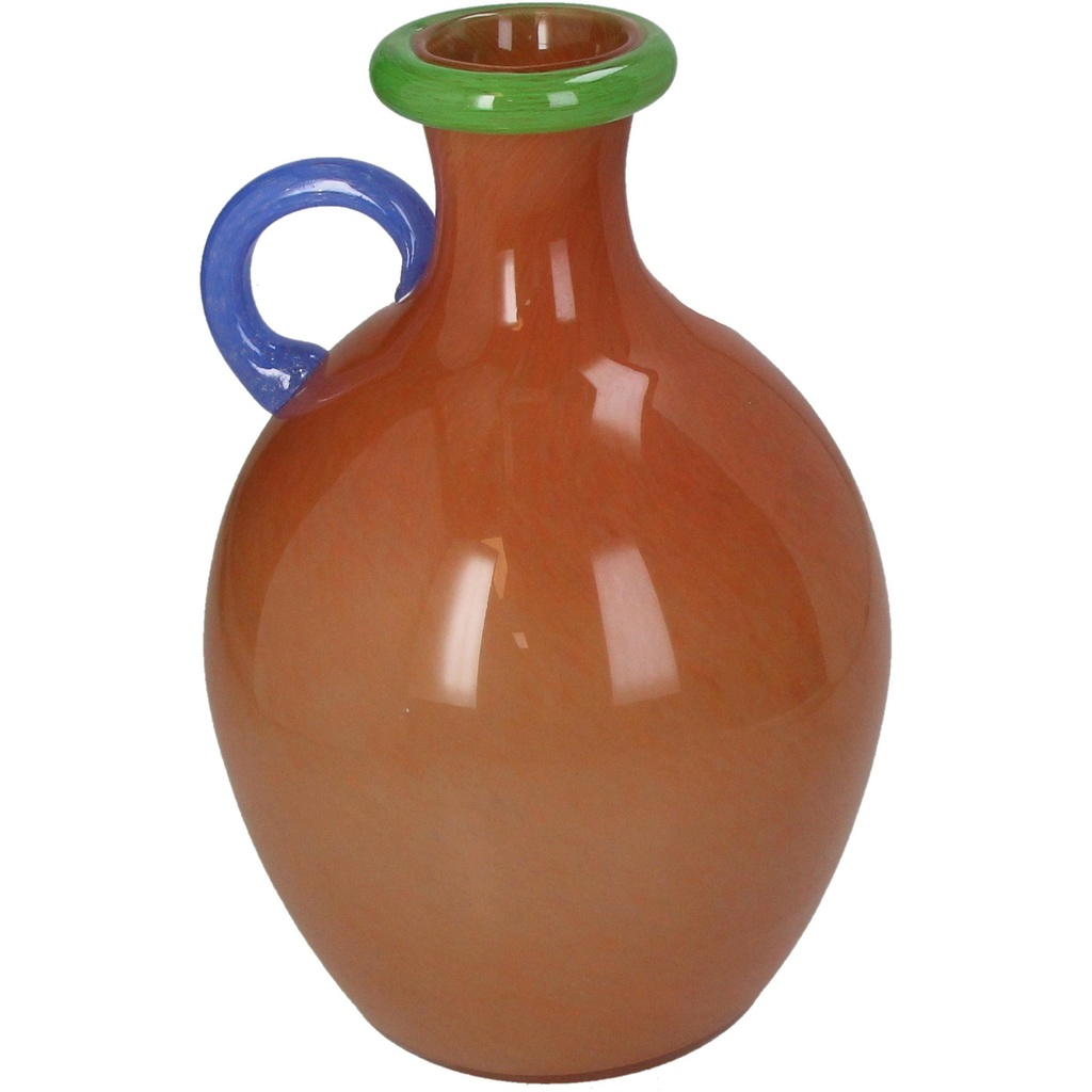 Vase terra avec poignée bleue