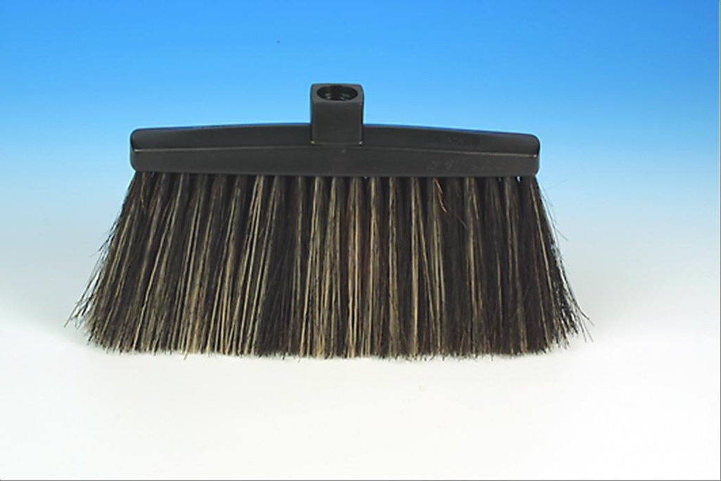 Balai poly sans manche. en biais. 25 cm plastique noir. pp / arenga gris