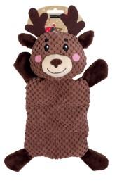 Jouet chien peluche plate cerf