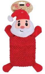 Jouet chien peluche plate père noël