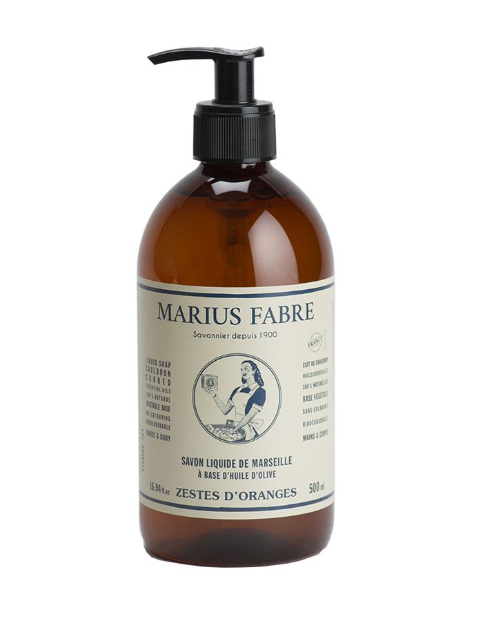 Savon Liquide de Marseille 500 ml pompe Zestes d'Oranges NATURE