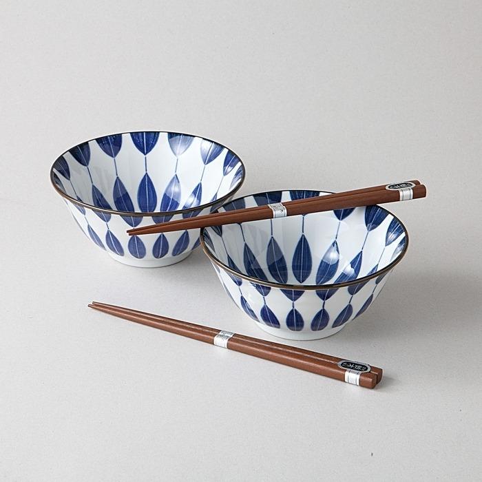 Set 2 Bols Himawari avec baguettes en bois