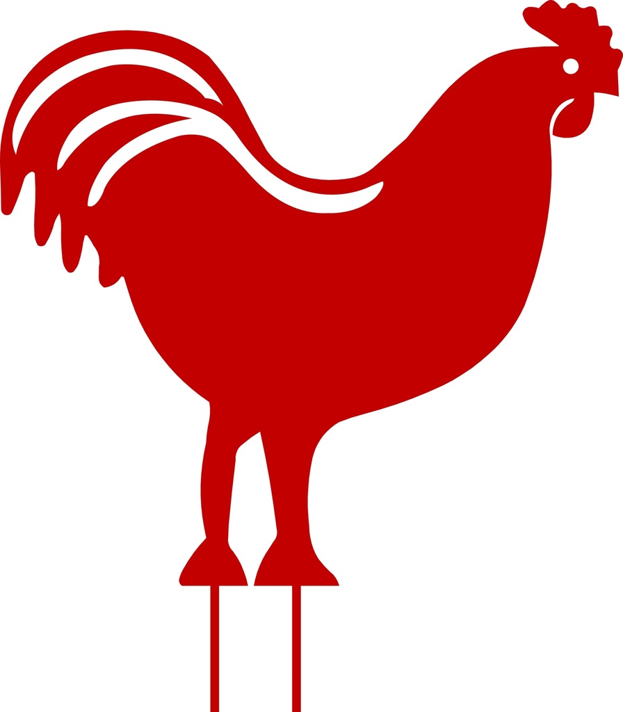 Figurine à piquer coq  42,5x42 cm