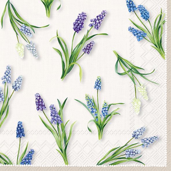 Serviettes Lunch Spring Muscari cream