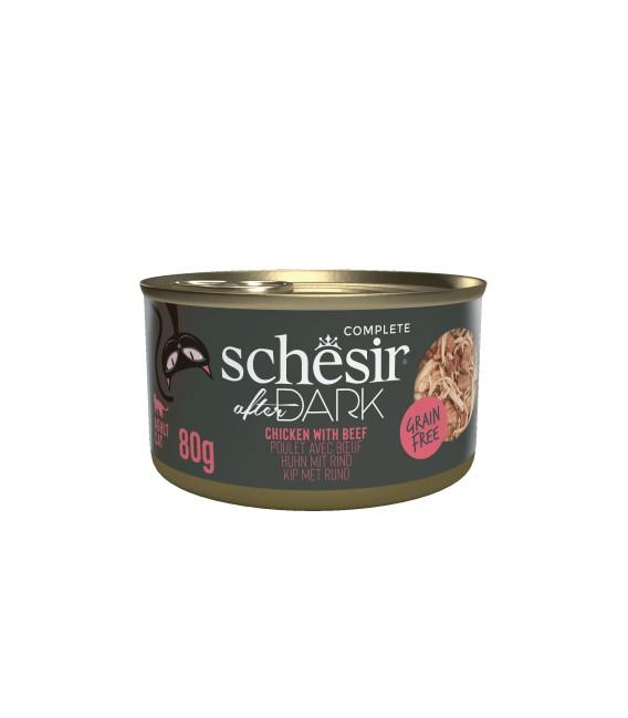 SCHESIR AFTER DARK FILET EN BOUILLON BOITE 80G POULET ET BŒUF