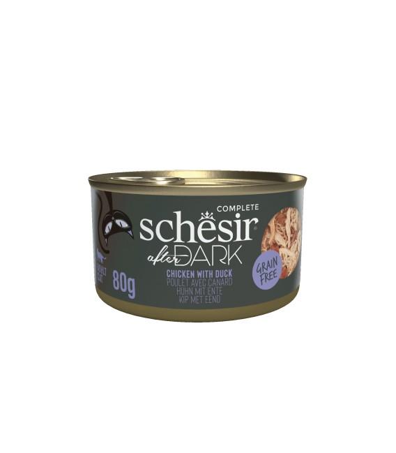 SCHESIR AFTER DARK FILET EN BOUILLON BOITE 80G POULET ET CANARD