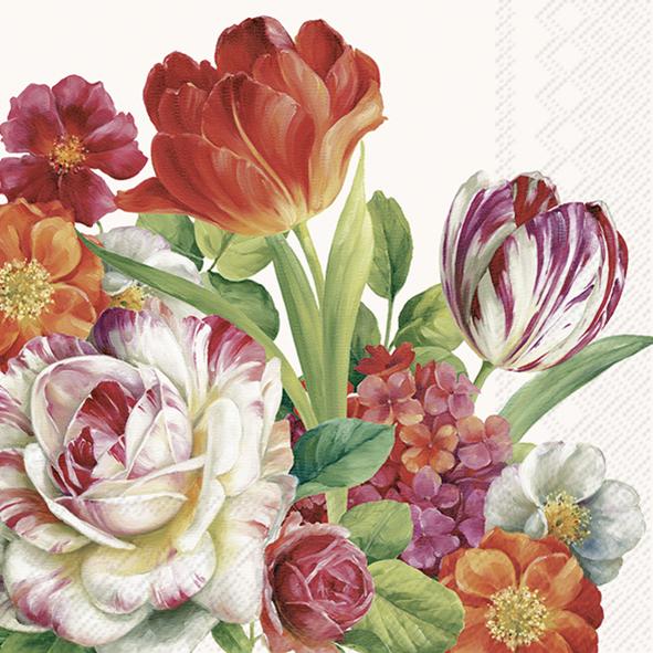 Serviettes Cocktail Blooming in Spring, cream