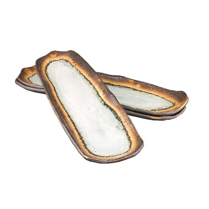 Set de 3 plats à Sushi en céramique Japonaise