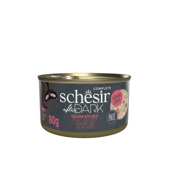 SCHESIR AFTER DARK PATE BOITE 80G POULET ET BŒUF