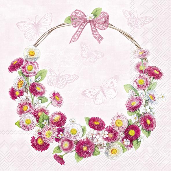 Serviettes Lunch Bellies Wreath rose