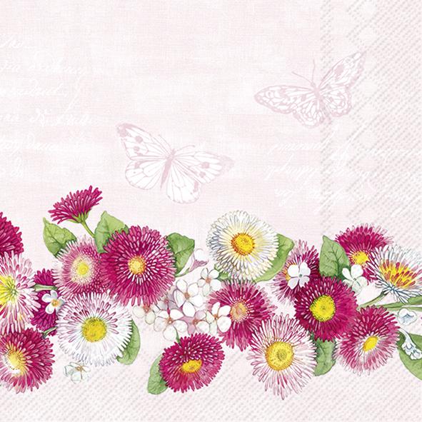 Serviettes Cocktail Bellies Wreath rose