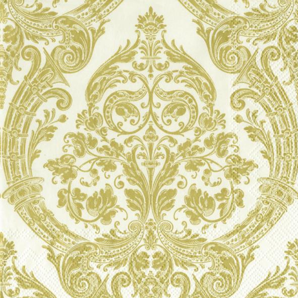 Serviettes Lunch Grandeur gold cream
