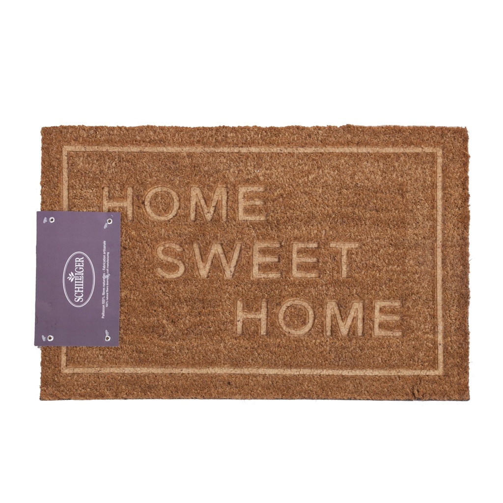 Paillasson Coco Pressé Home Sweet Home blanc