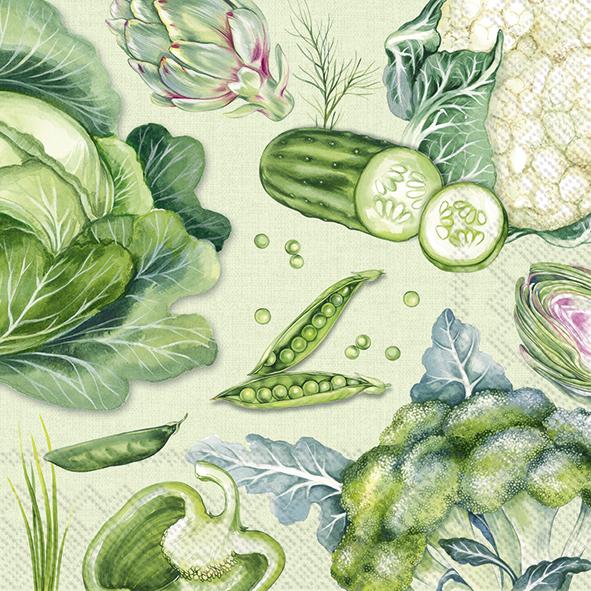 Serviettes Lunch Green Vegetables light green