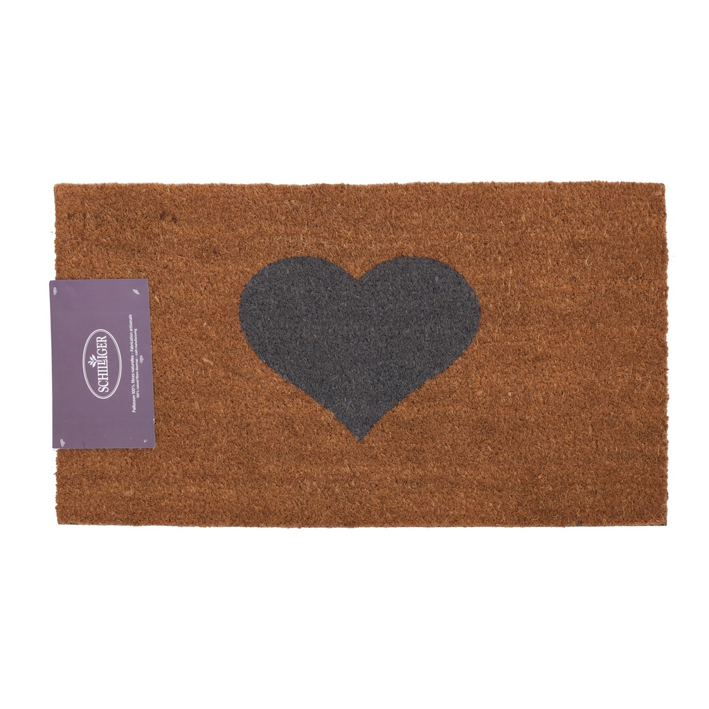 Paillasson Coco PVC Cœur noir