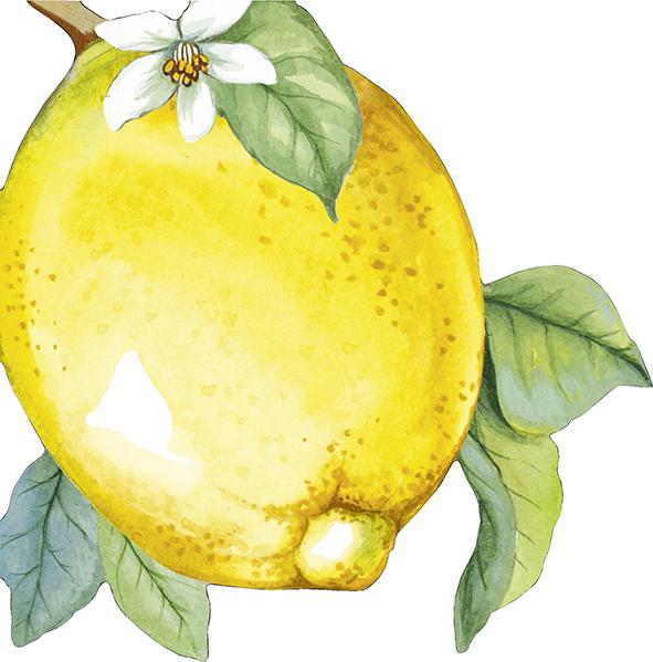 Serviettes Lunch die cut Lemon